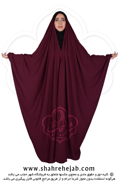 چادر جده عبایی شهر حجاب کد ۰۱ رنگ زرشکی