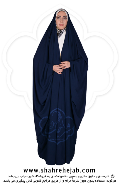 چادر جده عبایی شهر حجاب کد ۰۱ رنگ سورمه ای