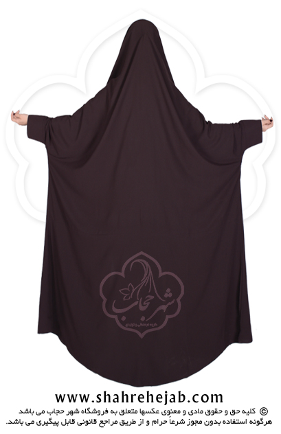 چادر دانشجویی مچدار شهر حجاب کد ۰۱ رنگ قهوه ای