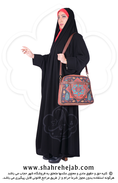 چادر دانشجویی مچدار کرپ کریستال شهر حجاب مدل ۸۰۵۵