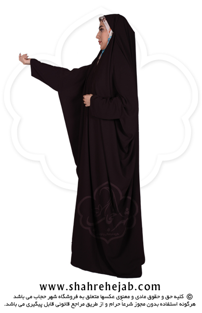چادر لبنانی شهر حجاب کد ۰۱ رنگ قهوه ای