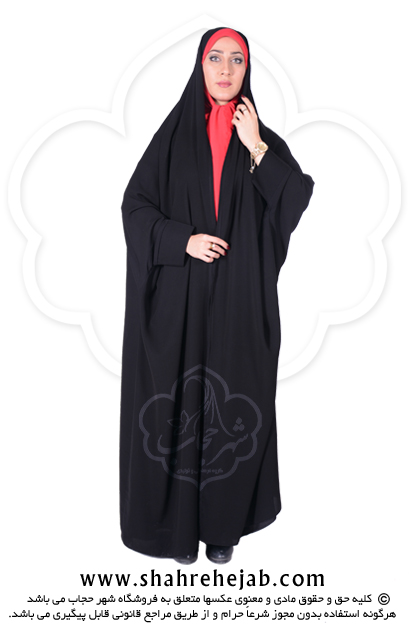 چادر دانشجویی مچدار کرپ حریرالاسود شهر حجاب مدل ۸۰۲۷